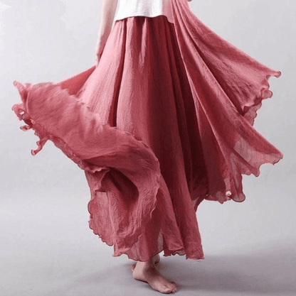 Jupe maxi en lin bohème