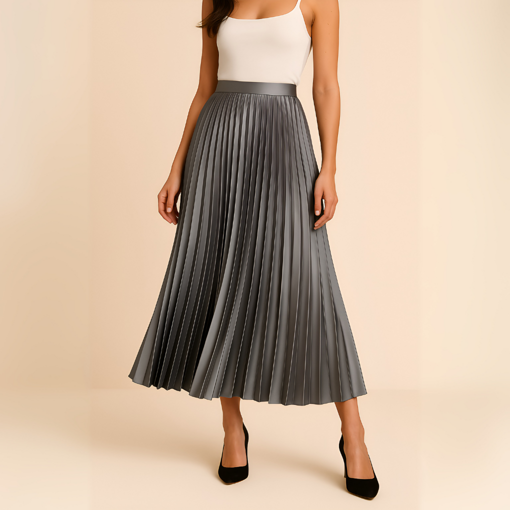 Jupe midi plissée élégante femme