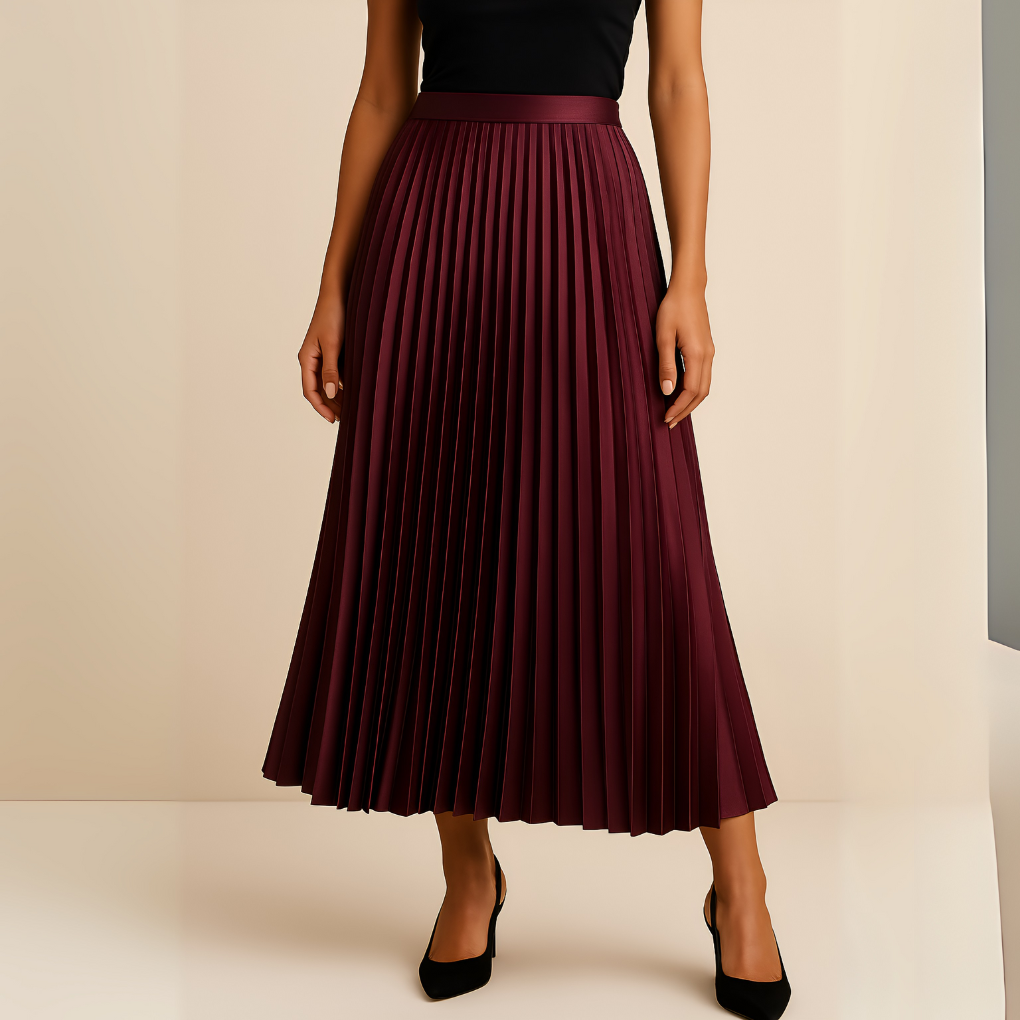 Jupe midi plissée élégante femme
