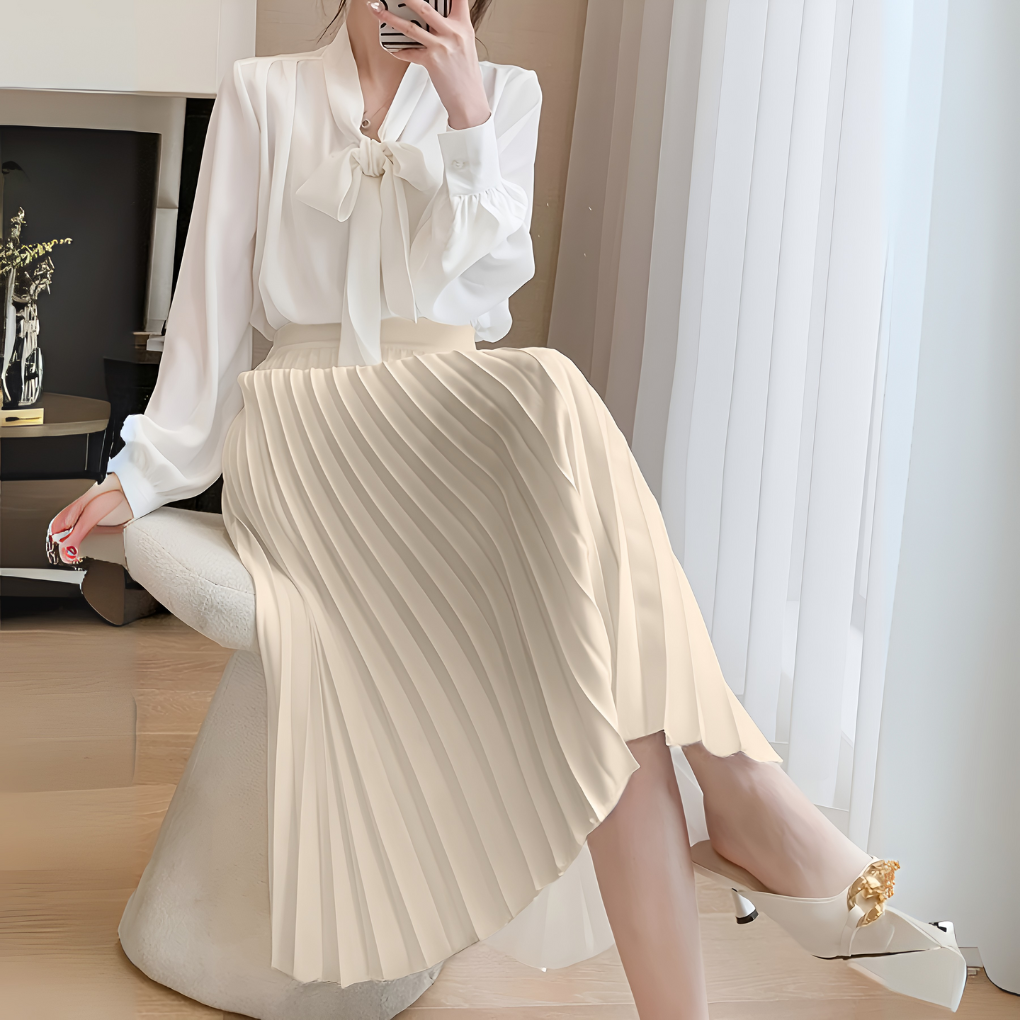 Jupe midi plissée élégante femme