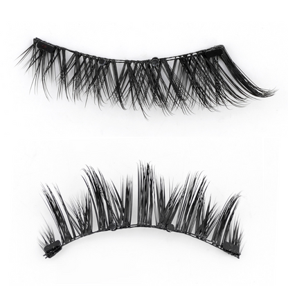 Kit de faux cils magnétiques réutilisables sans colle, avec pince, noir