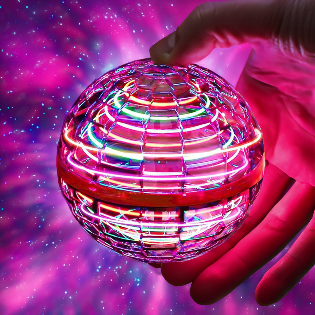 L’originale Flying Orb Ball | spinner volant aérodynamique avec effets LED | rotation à 360° et fonction boomerang | boîtier antichoc et charge rapide USB
