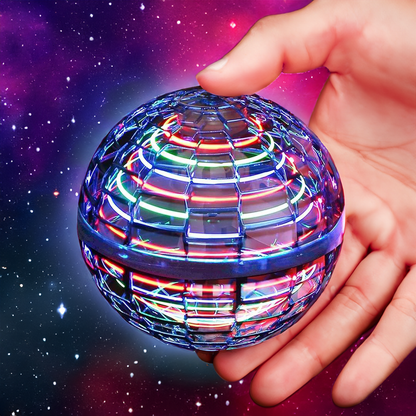 L’originale Flying Orb Ball | spinner volant aérodynamique avec effets LED | rotation à 360° et fonction boomerang | boîtier antichoc et charge rapide USB