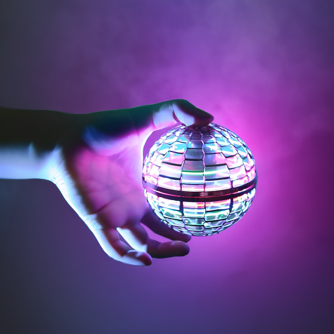 L’originale Flying Orb Ball | spinner volant aérodynamique avec effets LED | rotation à 360° et fonction boomerang | boîtier antichoc et charge rapide USB