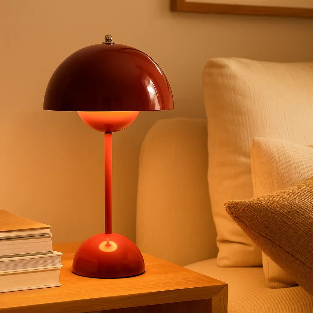 Lampe champignon LED scandinave sans fil et à intensité réglable