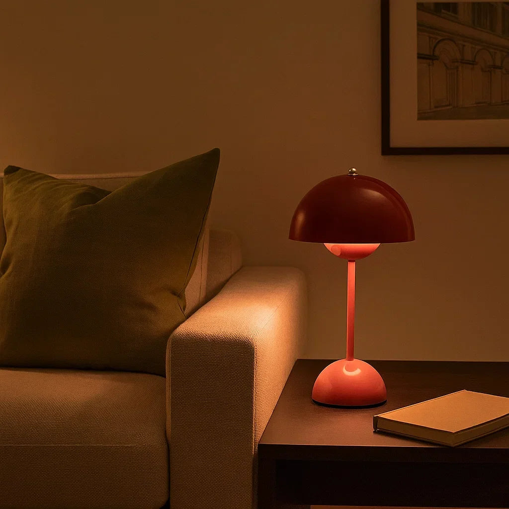 Lampe champignon LED scandinave sans fil et à intensité réglable