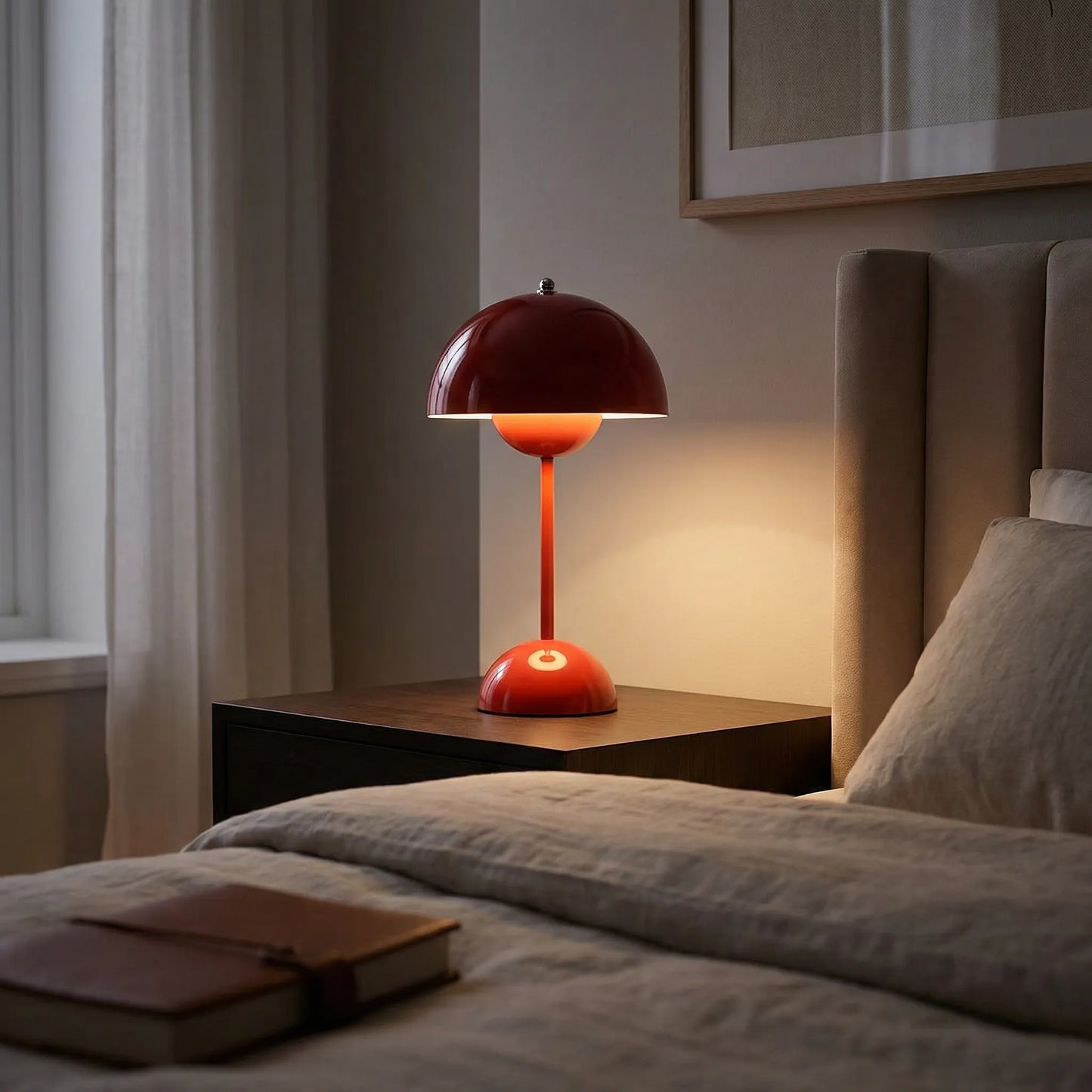 Lampe champignon LED scandinave sans fil et à intensité réglable