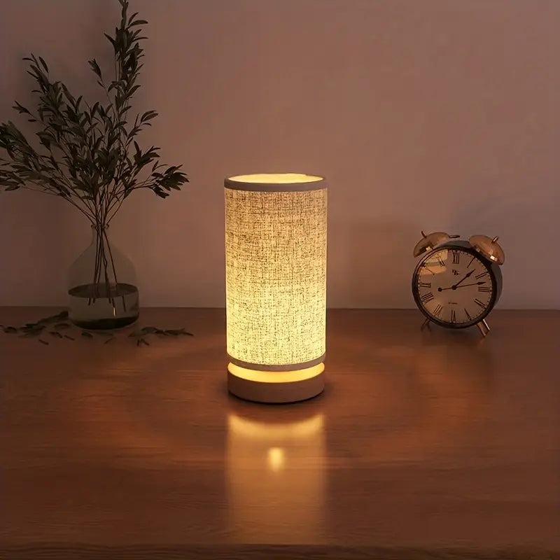Lampe de chevet minimaliste en bois à lumière douce et chaude