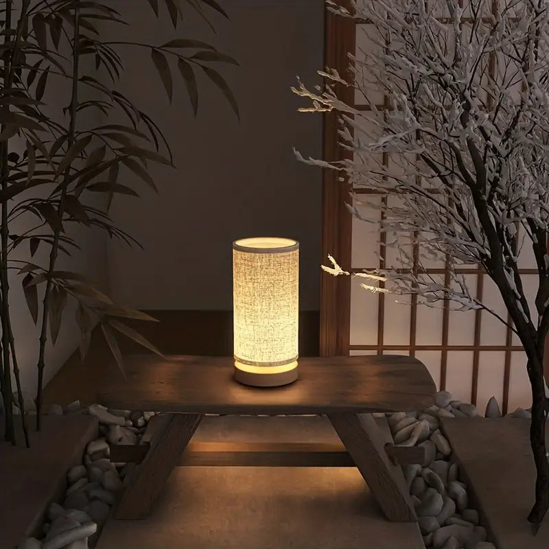 Lampe de chevet minimaliste en bois à lumière douce et chaude