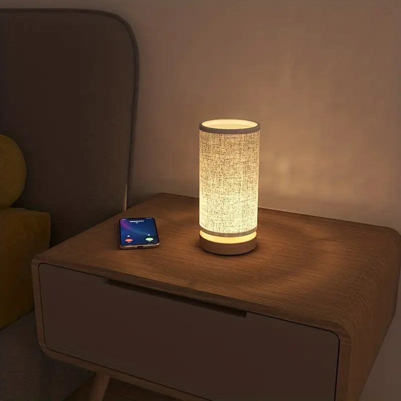 Lampe de chevet minimaliste en bois à lumière douce et chaude