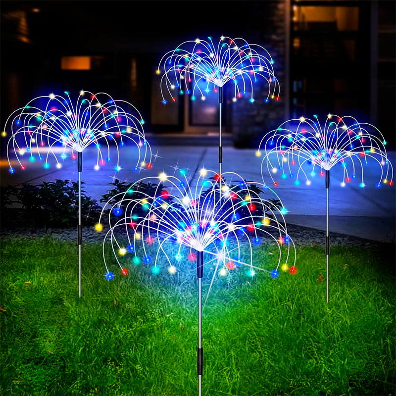 Lampe de jardin solaire étanche effet feu d’artifice