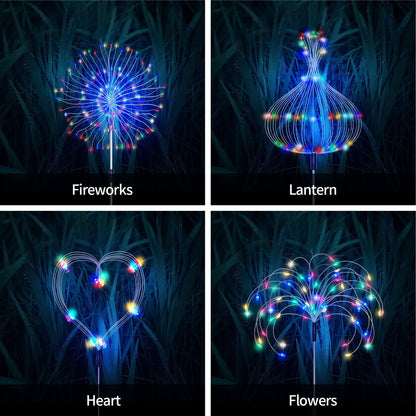 Lampe de jardin solaire étanche effet feu d’artifice