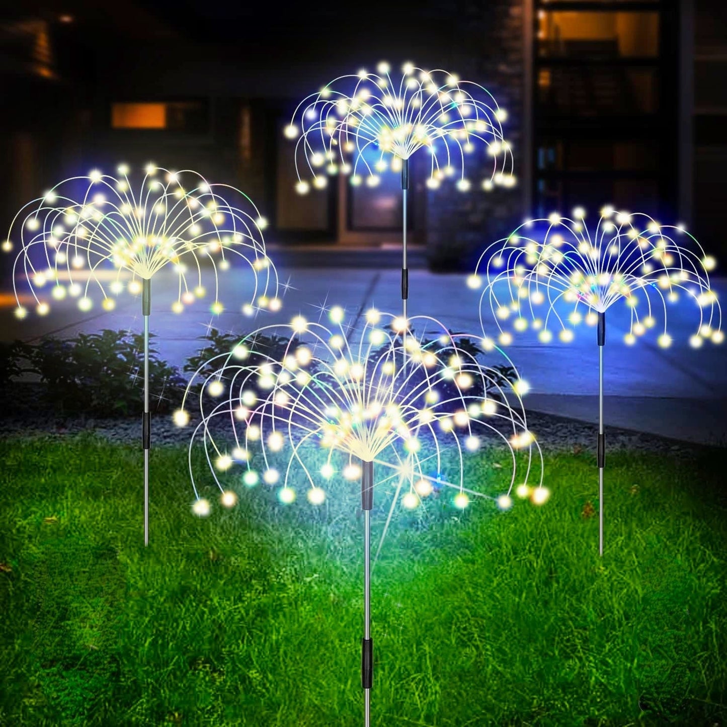 Lampe de jardin solaire étanche effet feu d’artifice
