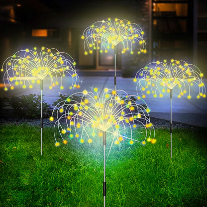 Lampe de jardin solaire étanche effet feu d’artifice