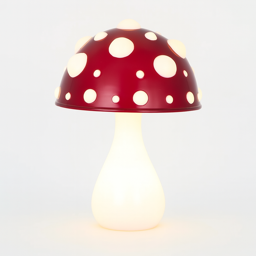Lampe de table LED design champignon avec éclairage blanc chaud