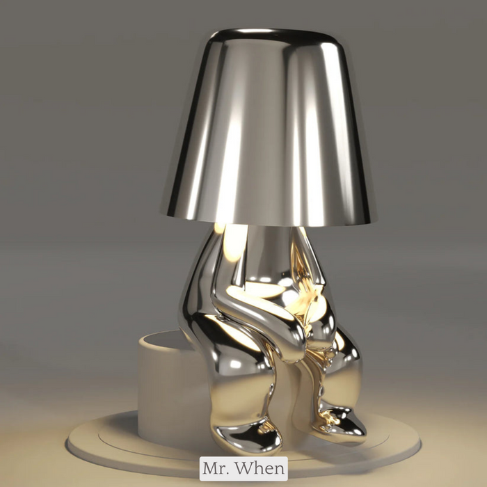 Lampe de table LED sans fil, rechargeable, design, à intensité réglable (blanc chaud)