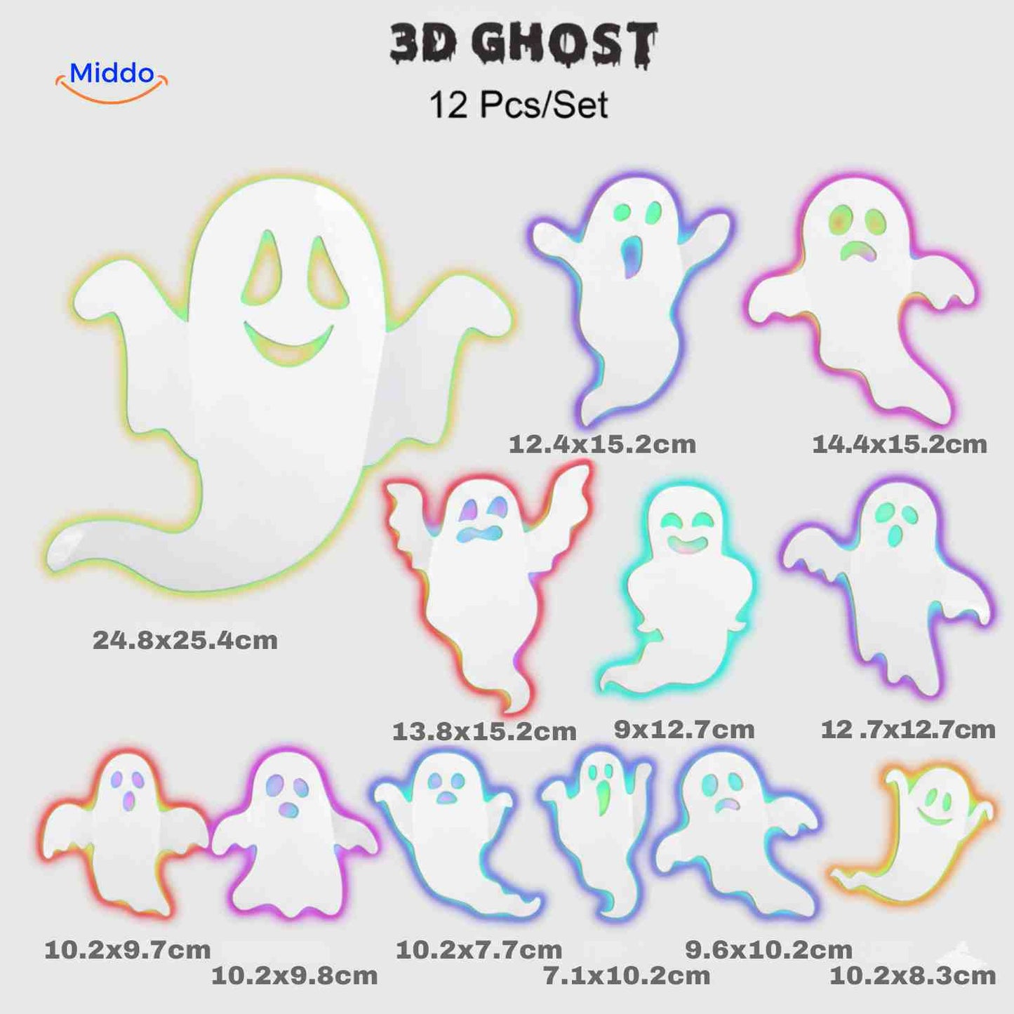 Lampe | décoration d’Halloween 3D, lumière LED et autocollants muraux