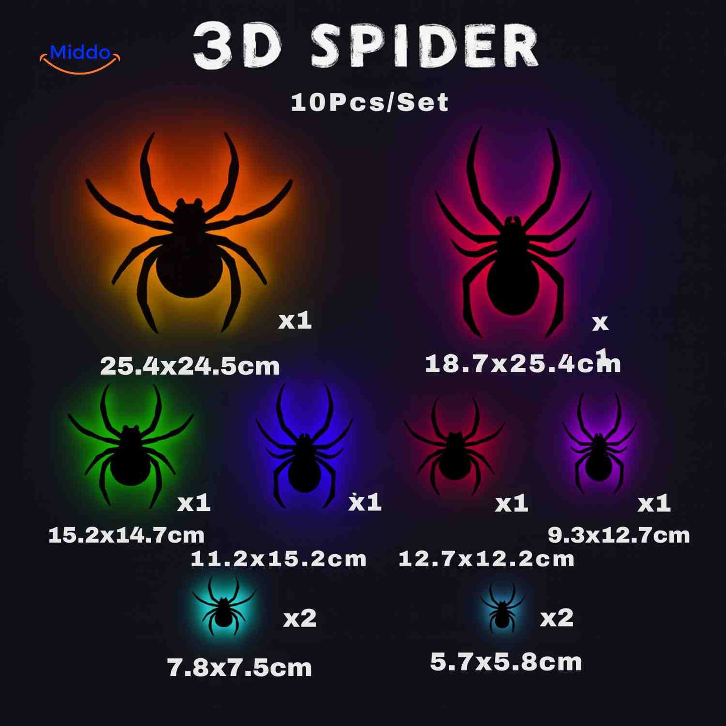 Lampe | décoration d’Halloween 3D, lumière LED et autocollants muraux
