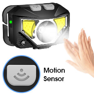 Lampe frontale LED rechargeable, étanche, avec capteur de mouvement, lot de 2
