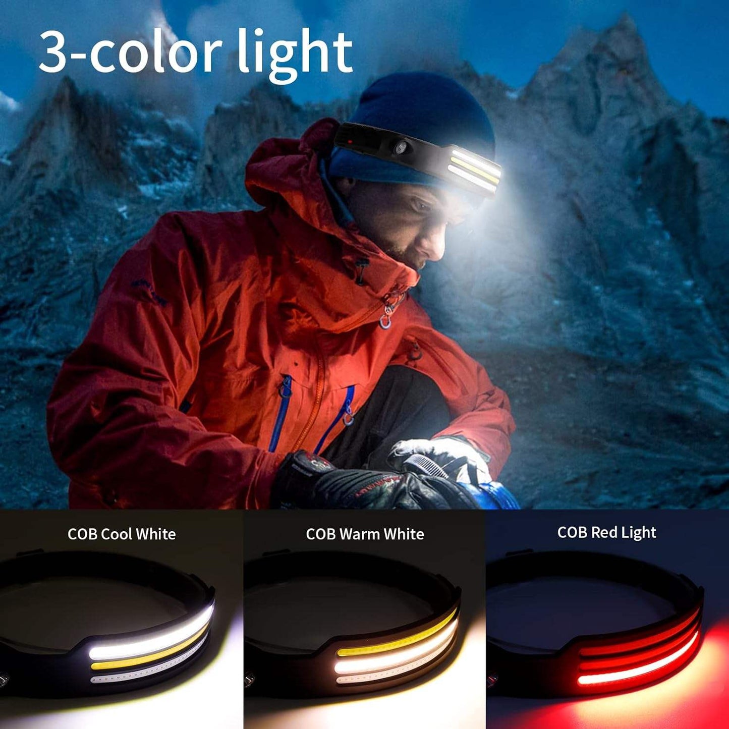 Lampe frontale LED X3 – étanche et rechargeable pour la course à pied, la randonnée et les aventures en plein air