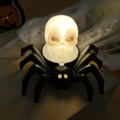 Lampe LED d’Halloween crâne et araignée – décoration effrayante pour la maison