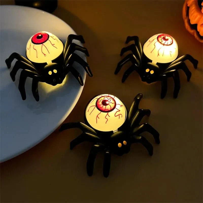 Lampe LED d’Halloween crâne et araignée – décoration effrayante pour la maison
