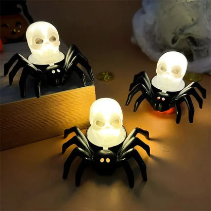 Lampe LED d’Halloween crâne et araignée – décoration effrayante pour la maison