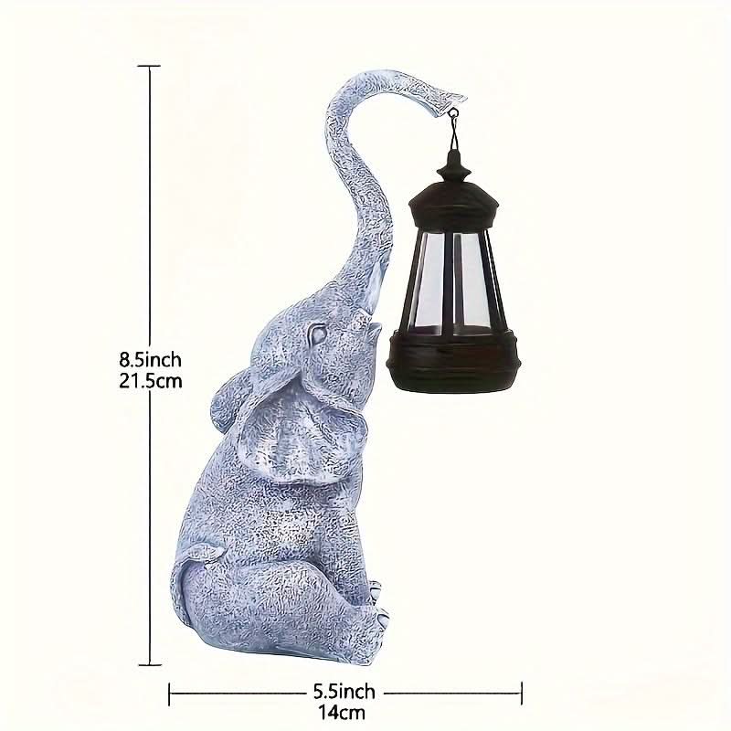 Lampe solaire de jardin en forme d’éléphant – éclairage d’ambiance chaud
