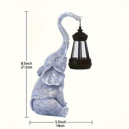 Lampe solaire de jardin en forme d’éléphant – éclairage d’ambiance chaud