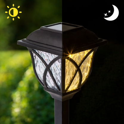 Lampe solaire LED d'extérieur pour allée de jardin, lumière chaude