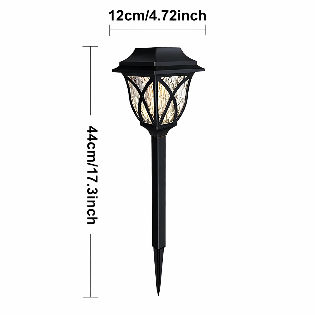 Lampe solaire LED d'extérieur pour allée de jardin, lumière chaude
