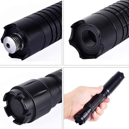 Lampe torche laser à faisceau bleu, sortie optique haute intensité 450 nm, portée tactique 5000 m+, corps en aluminium à focalisation réglable, capable d’allumage thermique