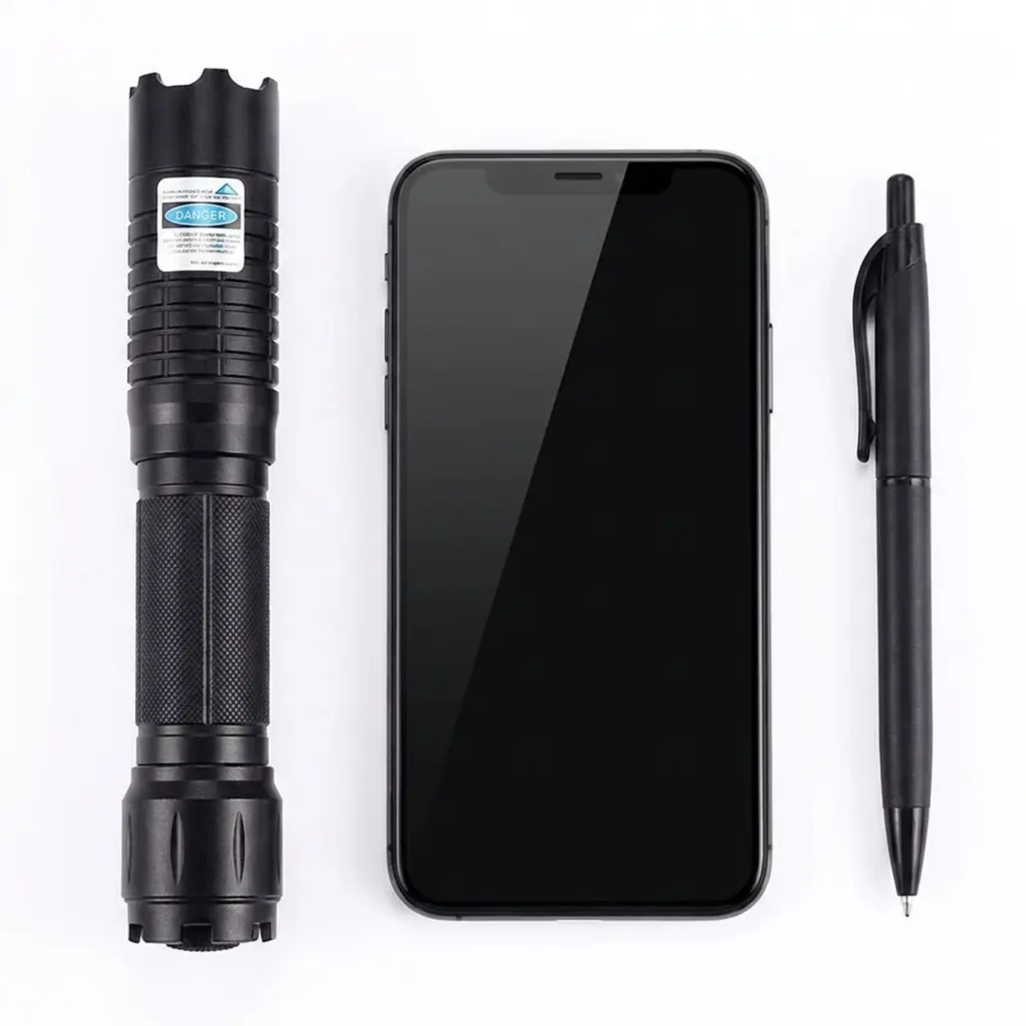 Lampe torche laser à faisceau bleu, sortie optique haute intensité 450 nm, portée tactique 5000 m+, corps en aluminium à focalisation réglable, capable d’allumage thermique