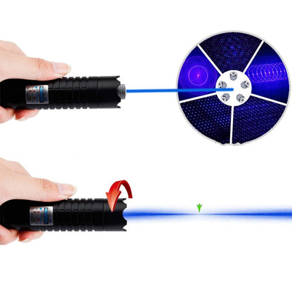 Lampe torche laser à faisceau bleu, sortie optique haute intensité 450 nm, portée tactique 5000 m+, corps en aluminium à focalisation réglable, capable d’allumage thermique