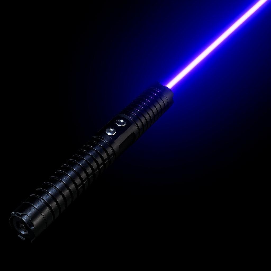 Lampe torche laser à faisceau bleu | sortie optique haute intensité 450 nm | portée tactique de 5 000 m+ | mise au point réglable, châssis en aluminium | capable d’allumage thermique