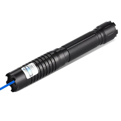 Lampe torche laser à faisceau bleu, sortie optique haute intensité 450 nm, portée tactique 5000 m+, corps en aluminium à focalisation réglable, capable d’allumage thermique
