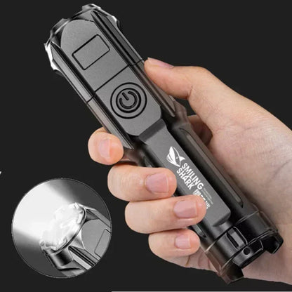 Lampe torche LED haute puissance rechargeable – 10 000 lumens pour le camping et les urgences