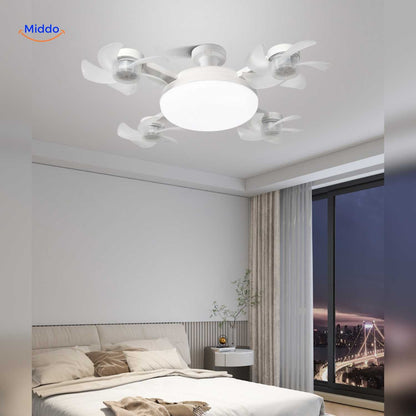 Lampe ventilateur | LED, douille E27 et design de plafond élégant