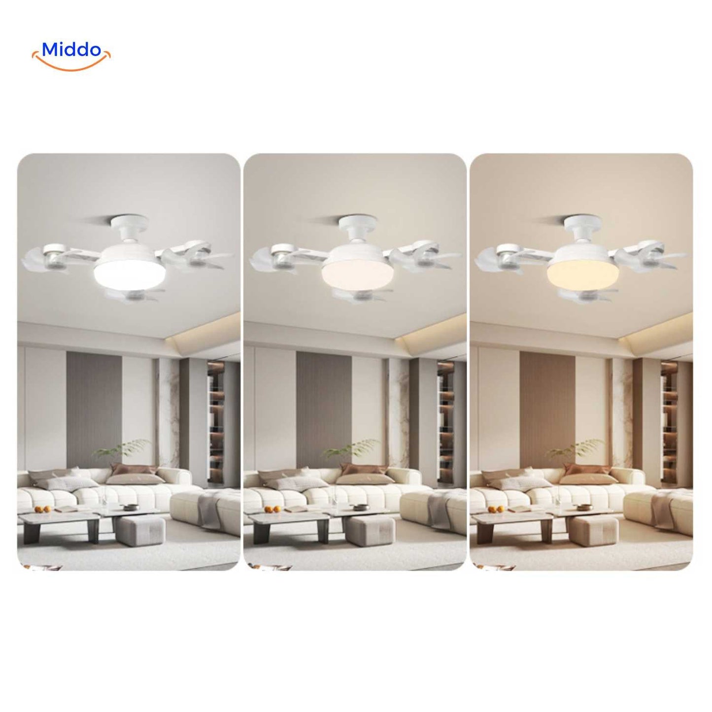 Lampe ventilateur | LED, douille E27 et design de plafond élégant