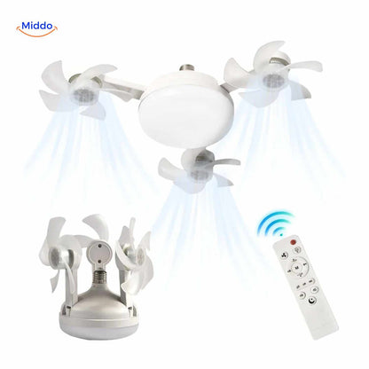 Lampe ventilateur | LED, douille E27 et design de plafond élégant