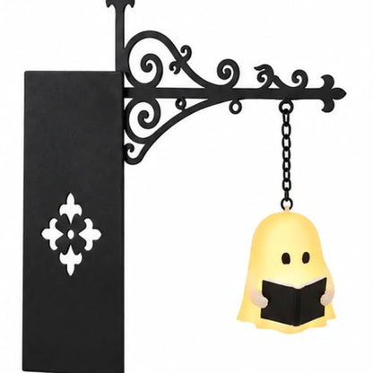 Lanterne miniature suspendue pour étagère à livres avec lueur LED chaude