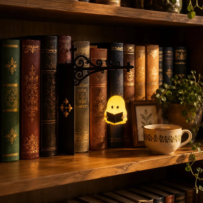 Lanterne miniature suspendue pour étagère à livres avec lueur LED chaude