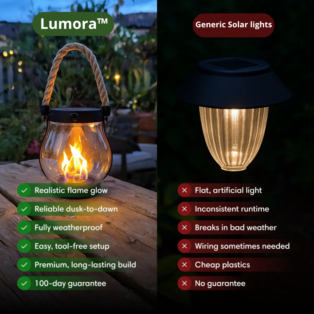 Lanterne solaire à effet de flamme réaliste