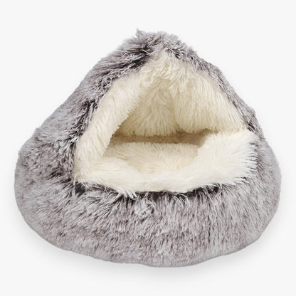 Lit d'hiver moelleux pour animaux avec housse lavable et base antidérapante