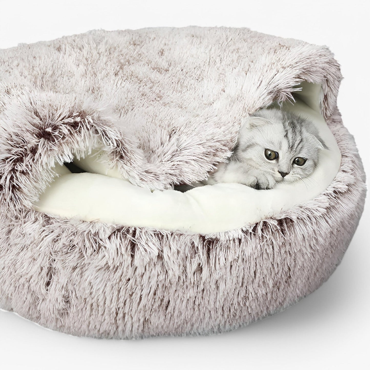Lit d'hiver moelleux pour animaux avec housse lavable et base antidérapante