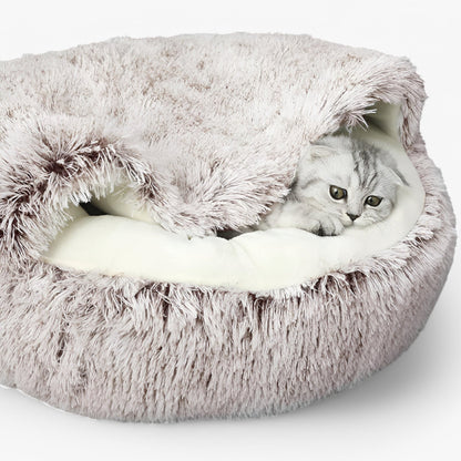 Lit d'hiver moelleux pour animaux avec housse lavable et base antidérapante
