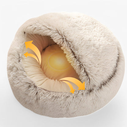Lit d'hiver moelleux pour animaux avec housse lavable et base antidérapante