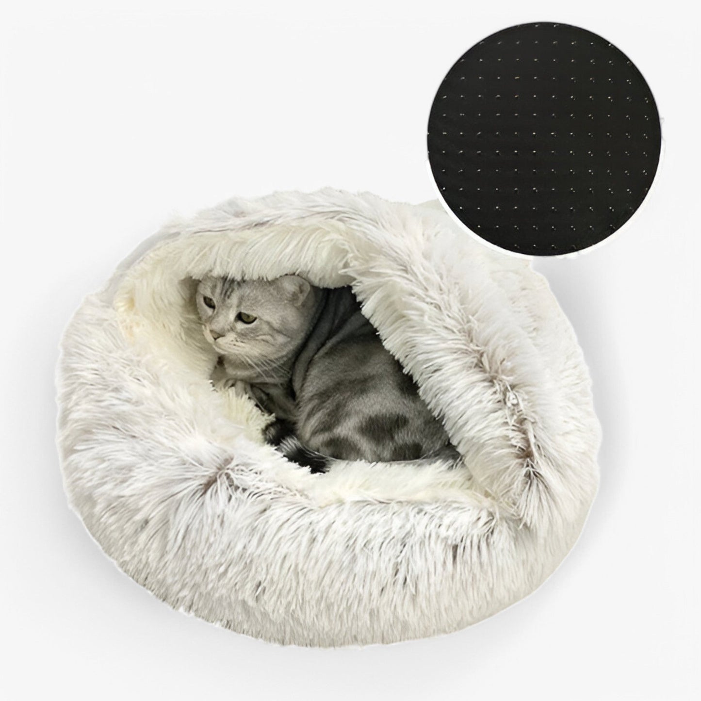 Lit d'hiver moelleux pour animaux avec housse lavable et base antidérapante
