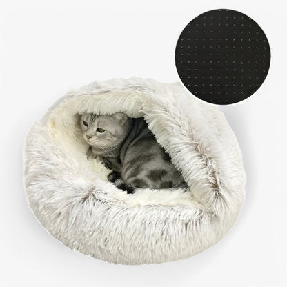 Lit d'hiver moelleux pour animaux avec housse lavable et base antidérapante
