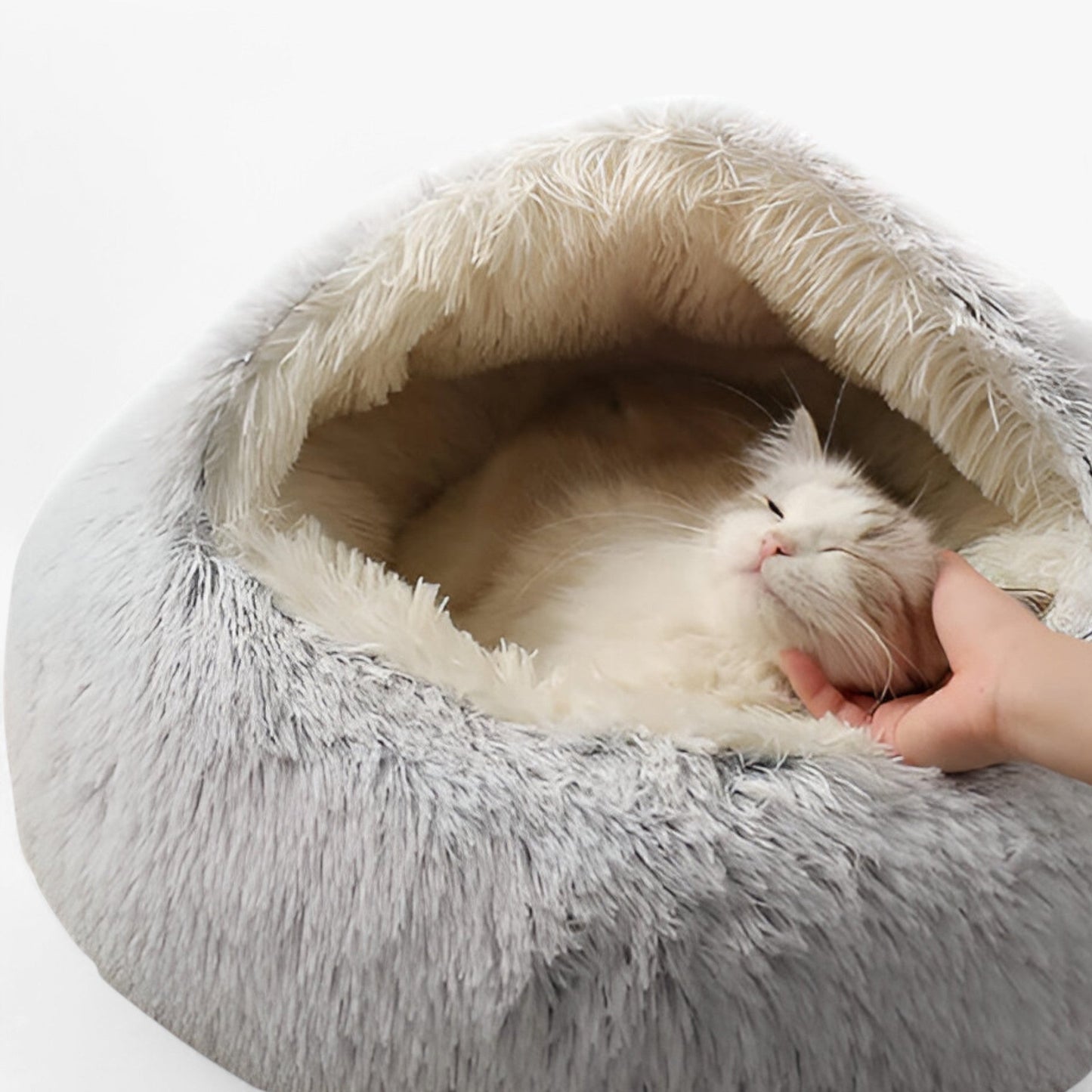 Lit d'hiver moelleux pour animaux avec housse lavable et base antidérapante